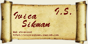 Ivica Šikman vizit kartica